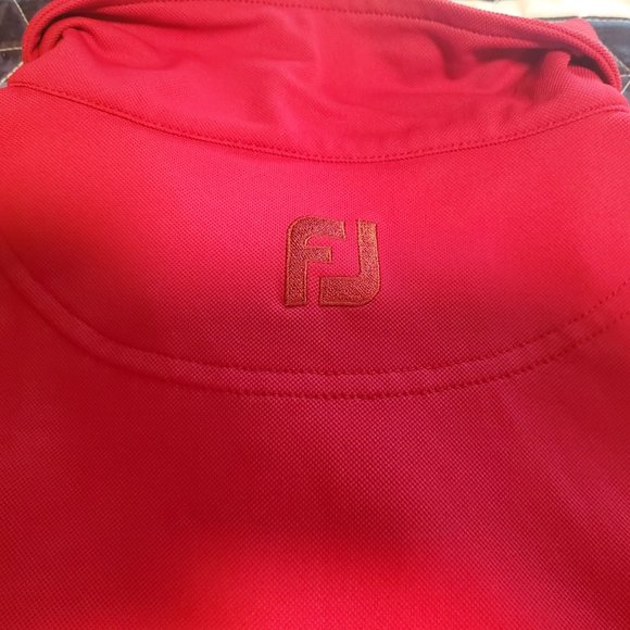 FootJoy FJ Sz L Large TPC Michigan Logo Mens Red Golf Polo Shirt - Picture 4 of 10